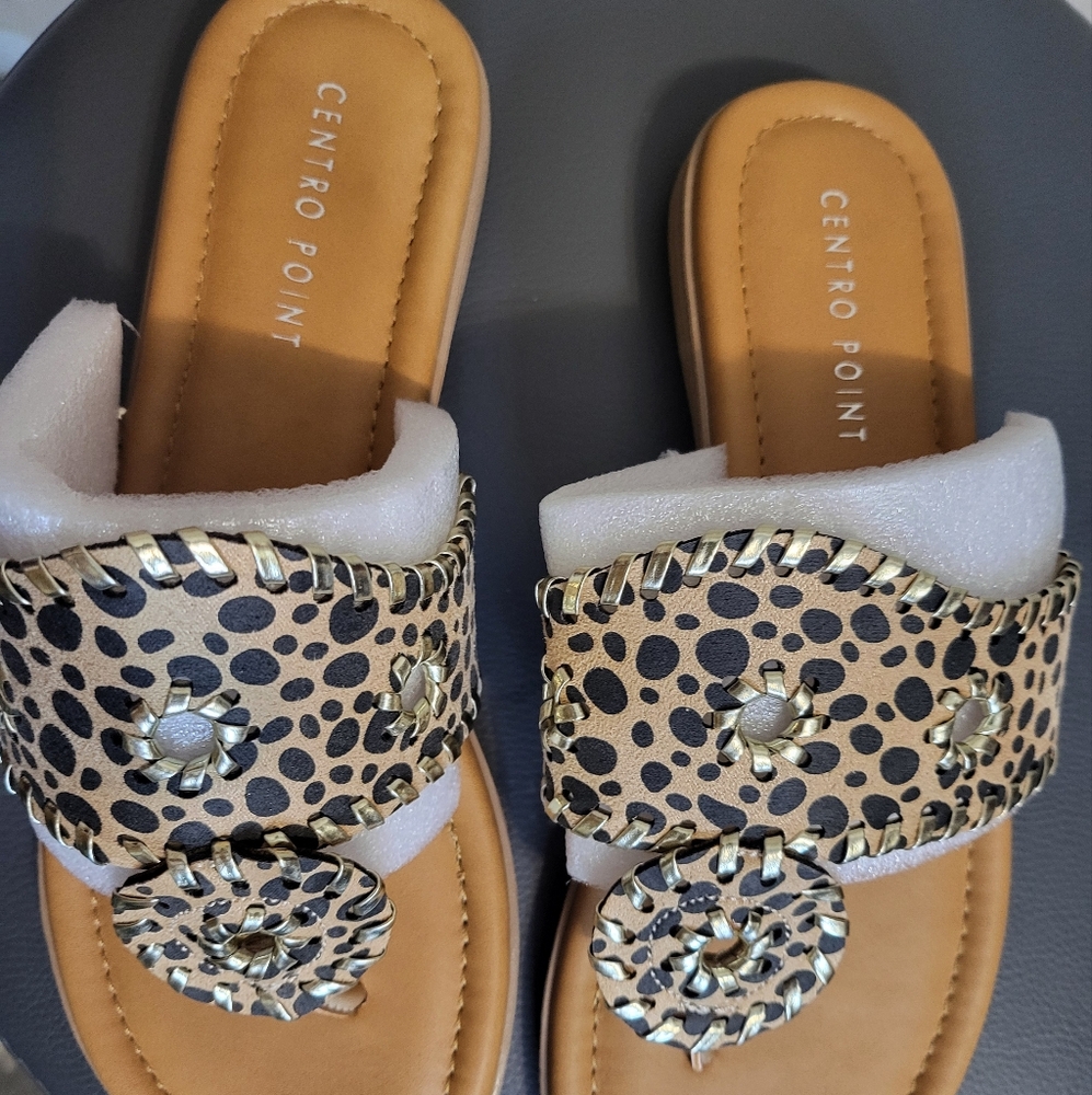 Animal print sandals